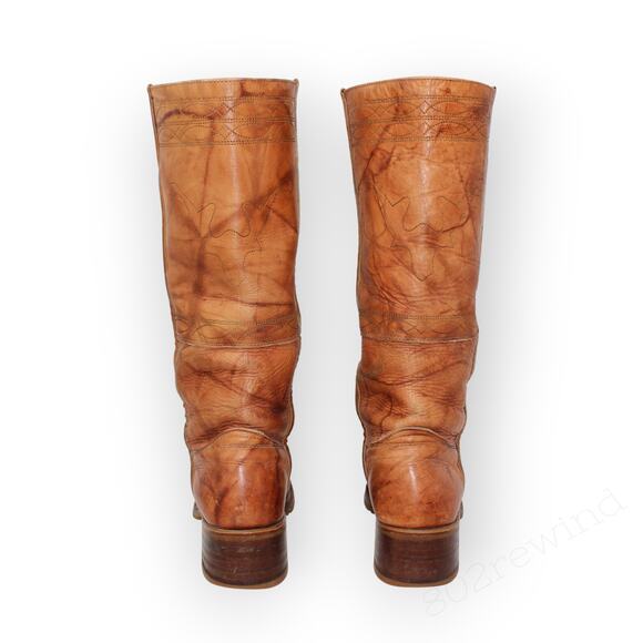 8.5 Frye Campus Stitching Horse Cowboy Boots Saddle Knee-High LugSole Western - Picture 15 of 16